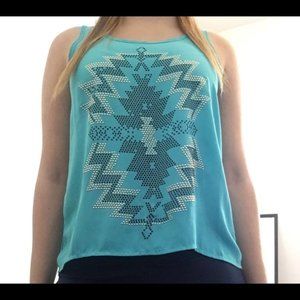 Teal Flowy Tank